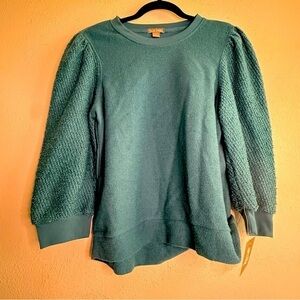 Falls Creek Women's Teal Sweatshirt Top. Sz S. NWT.